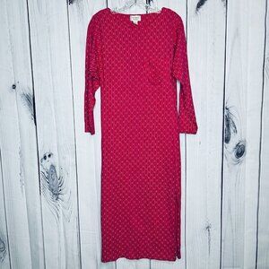 Victoria Secret Gold Label Pink Midi Nightgown Sz S Vintage Embroidered Pocket